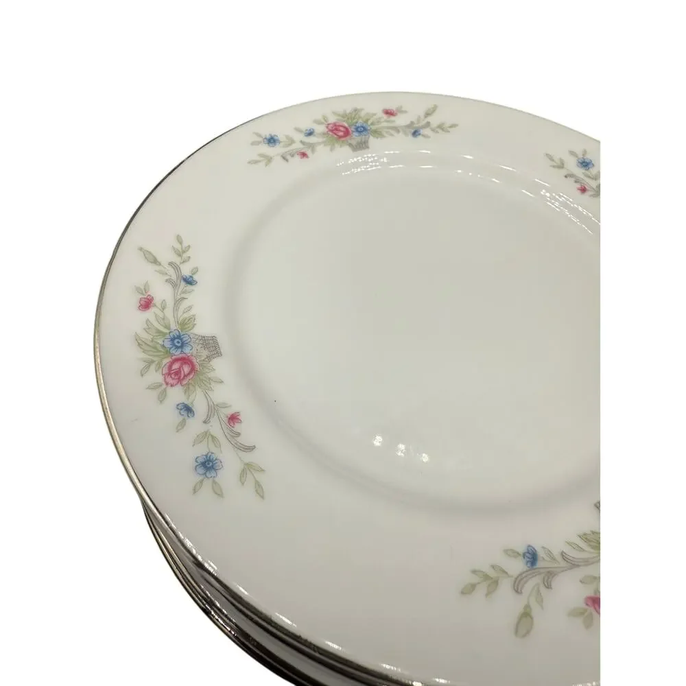 set of 6 Vtg Florenteen Fine China dessert Plates Fantasia Pattern Made in Japan